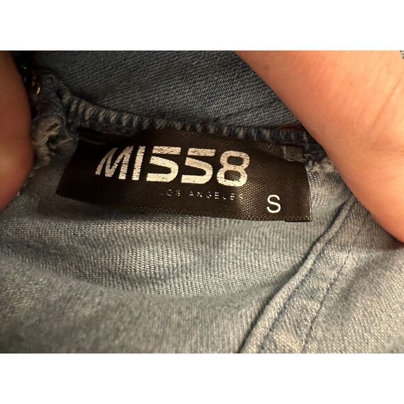 MI558 Sexy Denim Dress, Gold Chain Open Sides, Size Small - Picture 4 of 4